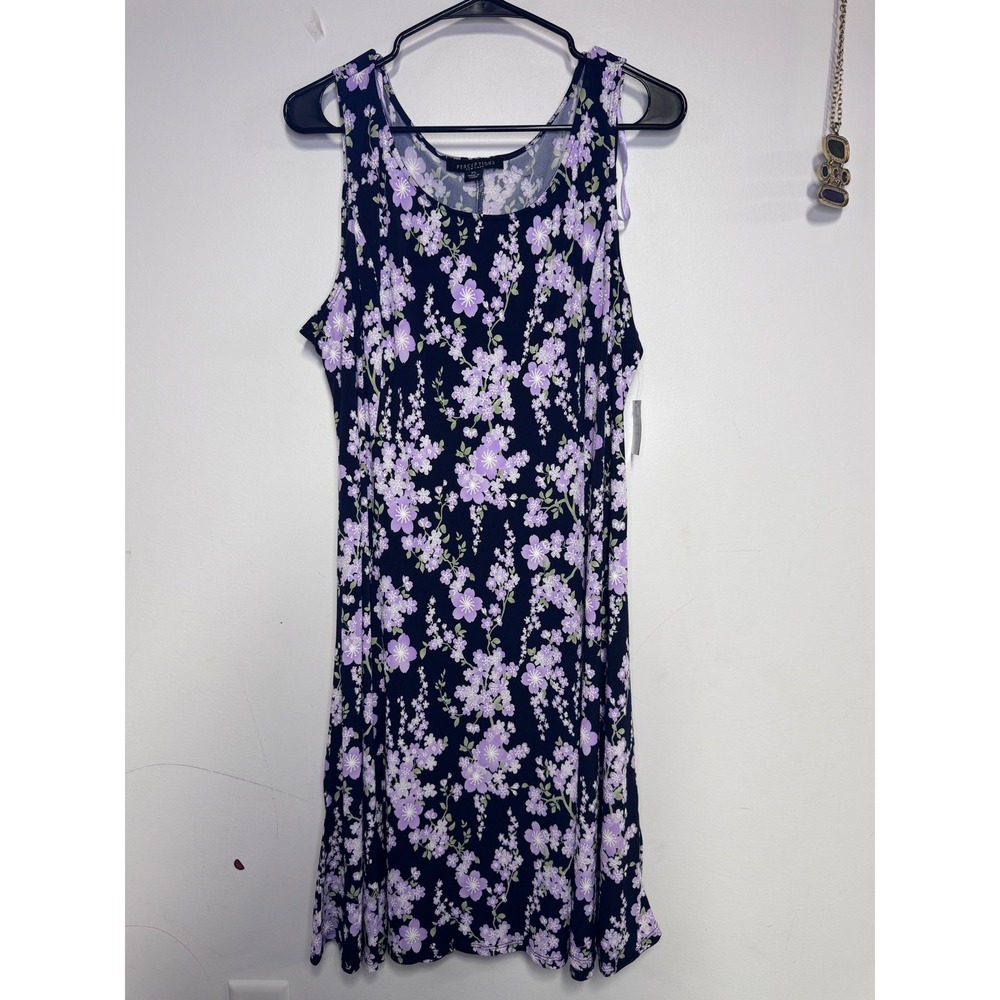 Perceptions New York Womens XL 2pc Dress Set Floral Sheath Purple Bolero Jacket